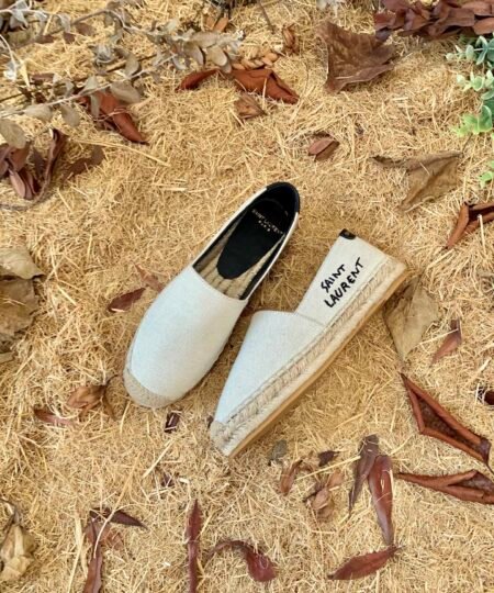 Saint Laurent Women's Saint Laurent Embroidered Espadrilles White For Women YSL