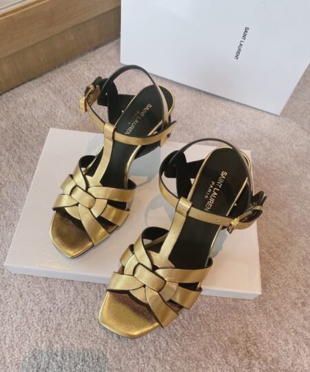 Saint Laurent Women's Tribute Sandals Gold For Women YSL