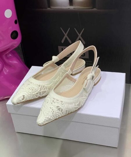 Christian Dior Women's J'Adior Slingback Ballerina Flat White For Women CD