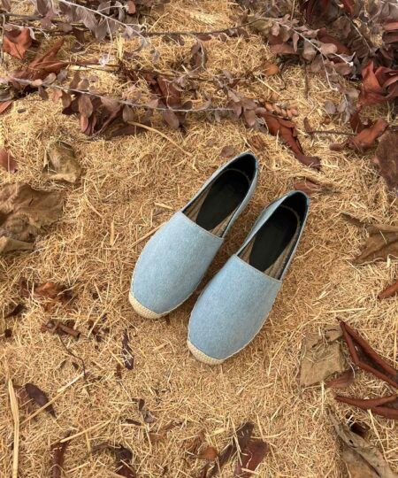 Saint Laurent Women's Ysl Embroidered Espadrilles Blue For Women YSL