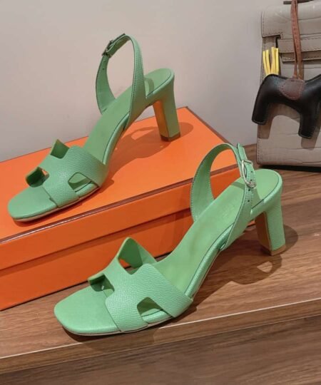 Hermes Eternite Sandal Green For Women 2.7in/7cm