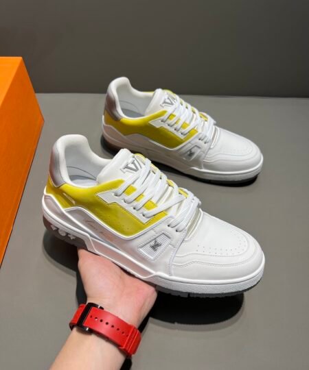 Alternative view of Louis Vuitton Trainer Sneaker White/Yellow Virgil Abloh For Men LV