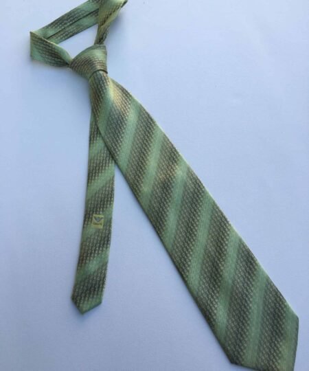 Armani Tie With Embroidered Text Light Green Armani Men Tie