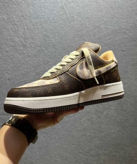 Nike Air Force 1 Low Louis Vuitton Monogram Brown Damier Azur Sneaker For Men, Men's Shoes