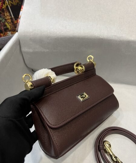 Alternative view of Dolce Gabbana Small Sicily Bag In Dauphine Purple For Women 7.5in/19cm DG BB7116A10018M073