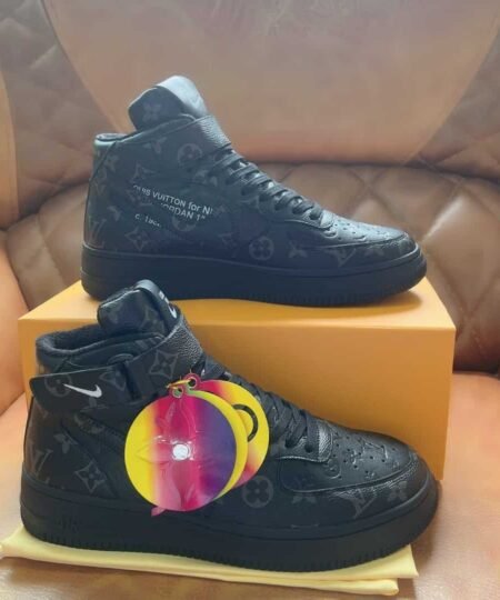 Alternative view of Louis Vuitton And Nike “Air Force 1” By Virgil Abloh Full Black For Men, Men’s Shoes