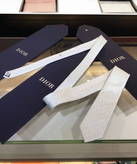 Dior Oblique Silk Tie White Dior Men Tie