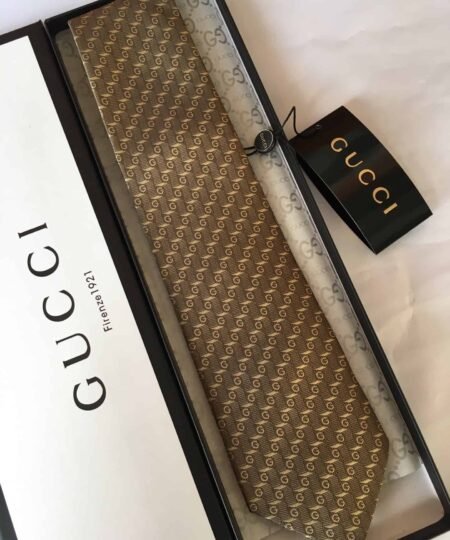 Alternative view of Gucci G Silk Jacquard Tie Yellow Copper GG Men Tie