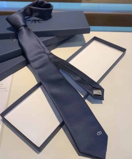 Dior 'CD ICON' Silk Tie Navy Blue Dior Men Tie
