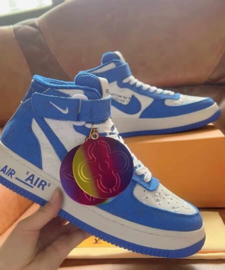 Alternative view of Louis Vuitton And Nike “Air Force 1” By Virgil Abloh White/Blue For Men, Men’s Shoes
