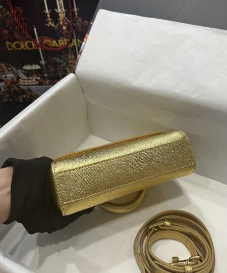 Alternative view of Dolce Gabbana Small Sicily Bag In Dauphine Gold For Women 7.5in/19cm DG