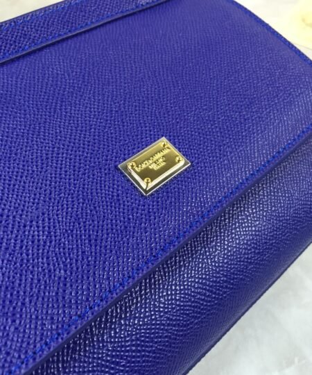 Alternative view of Dolce Gabbana Medium Sicily Handbag In Dauphine Dark Blue For Women 10.2in/26cm DG