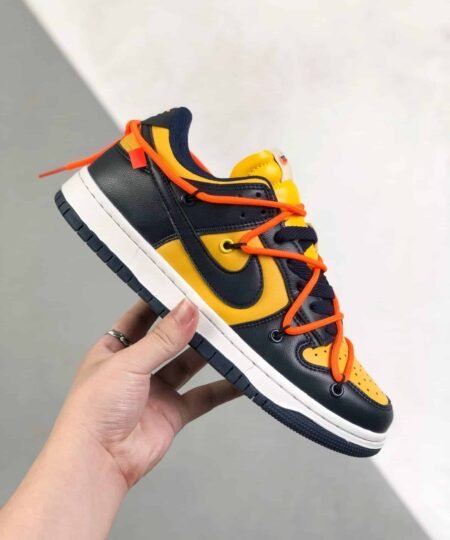 Alternative view of Nike Dunk Low Off-White University Gold-Midnight Navy-White For Men, Men’s Shoes CT0856-700