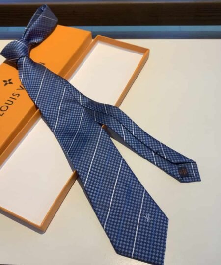 Alternative view of Louis Vuitton Ecu Tie Pale Blue LV Men Tie