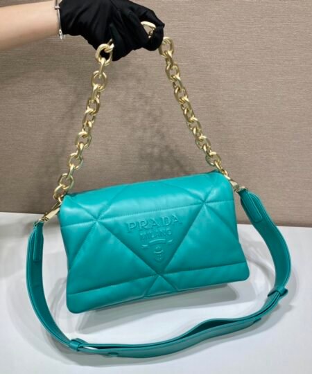 Alternative view of Prada System Nappa Patchwork Shoulder Bag Jade Green For Women, Women's Bags 7.5in/19cm