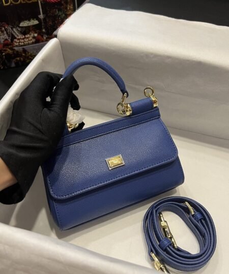 Dolce Gabbana Small Sicily Bag In Dauphine Blue For Women 7.5in/19cm DG BB7116A100180648