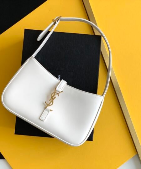 Saint Laurent LE 5 A 7 Hobo Bag White Material For Women 9in/23cm YSL 6572282R20W9207