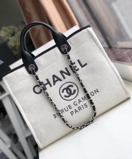 Alternative view of Chanel Small Shopping Bag Silver Hardware White For Women, Women's Handbags, Shoulder Bags 15.2in/39cm AS3257