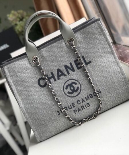 Alternative view of Chanel Small Shopping Bag Silver Hardware Grey For Women, Women's Handbags, Shoulder Bags 15.2in/39cm AS3257