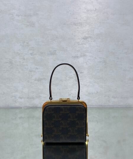 Celine Triomphe Minaudiere In Triomphe Canvas Brown For Women 4in/10cm
