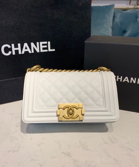 Alternative view of Chanel Small Boy Handbag White For Women, Women's Bags, Shoulder And Crossbody Bags 7.8in/20cm A67085