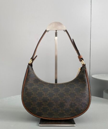 Celine Ava Bag In Triomphe Canvas Brown For Women 9in/23.5cm 193952BZJ.04LU