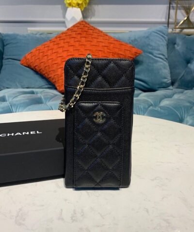 Chanel Classic Cluth With Chain Black For Women, Women's Wallet 7in/18cm AP0990