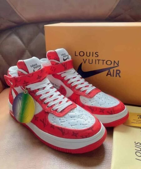 Louis Vuitton And Nike “Air Force 1” By Virgil Abloh White/Red For Men, Men’s Shoes