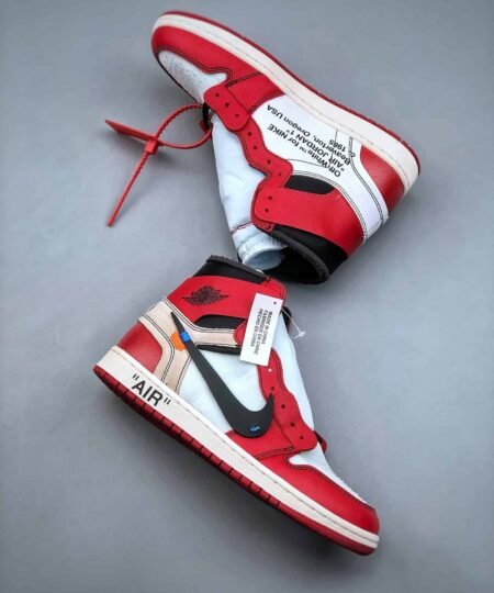 Nike Off-White Air Jordan 1 Retro High OG Chicago in White/Black-Varsity Red For Men, Men’s Shoes AA3834-101
