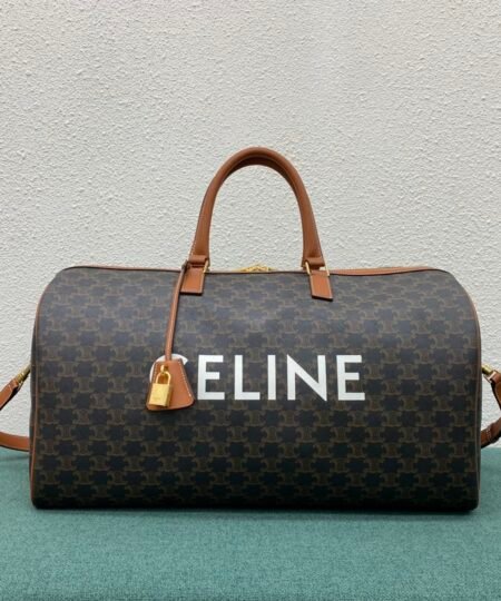 Celine Large Voyage Bag In Triomphe Canvas With Celine Print Tan For Women 20in/50cm 191472BZK.04LU