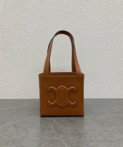 Celine Cube Bag Cuir Triomphe Square Tan For Women 6in/15cm