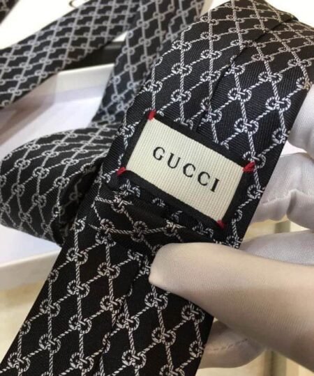 Alternative view of Gucci GG Silk Jacquard Tie Black GG Men Tie