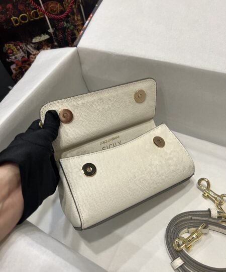 Alternative view of Dolce Gabbana Small Sicily Bag In Dauphine White For Women 7.5in/19cm DG BB7116A100180001