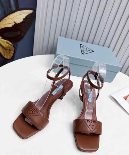 Prada Quilted Nappa Sandals Brown For Women 2.6in/65mm PRD