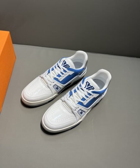 Louis Vuitton Trainer Sneaker White/Blue Virgil Abloh For Men LV