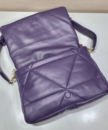 Alternative view of Prada System Nappa Patchwork Shoulder Bag Purple For Women, Women's Bags 7.5in/19cm