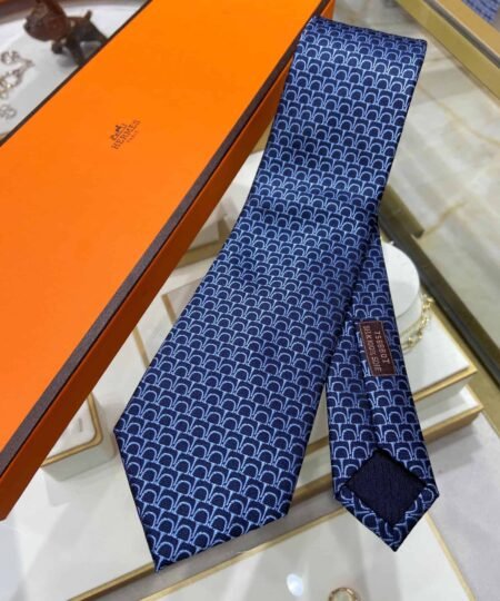 Alternative view of Hermes Tie 7 Horseshoes Tie Marine Hermes Men Tie
