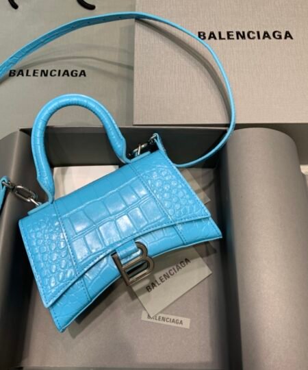 Balenciaga Hourglass Small Handbag In Blue, For Women, Women's Bags 9in/23cm