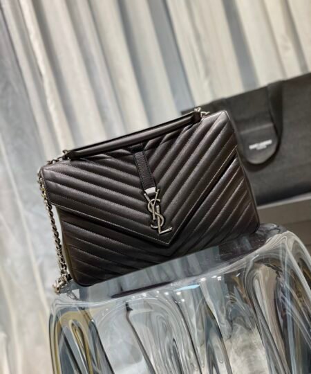 Alternative view of Saint Laurent College Large Chain Bag Black With Silver TonedHardware For Women 12.6in/32cm YSL 600278BRM041000