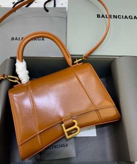Balenciaga Hourglass Small Handbag In Brown, For Women, Women's Bags 9in/23cm
