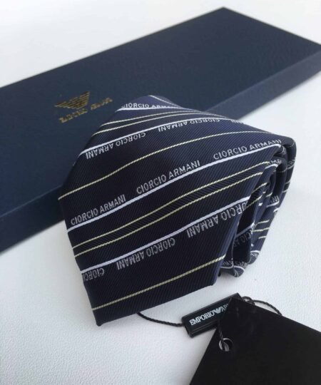 Alternative view of Armani Tie With Embroidered Text Black? Armani Men Tie