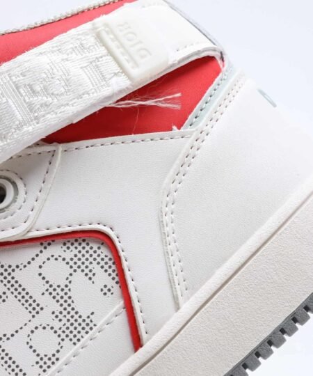 Alternative view of Dior High Top White Dior Oblique and Red Border Sneaker For Men, Men's Shoes