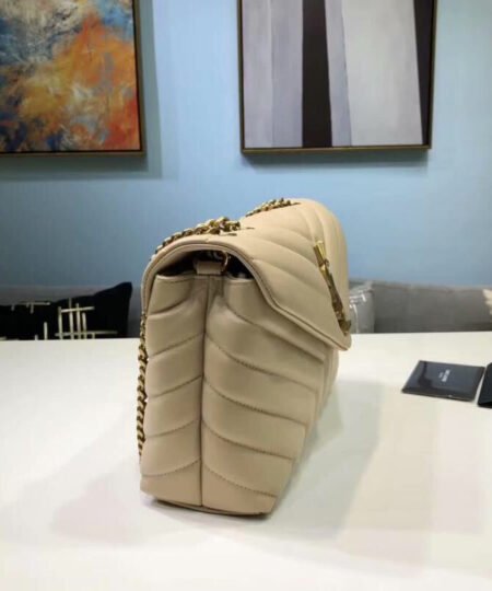 Alternative view of Saint Laurent Loulou Small Chain Bag In Matelasse "Y" Beige For Women 9.8in/23cm YSL 494699DV7272721