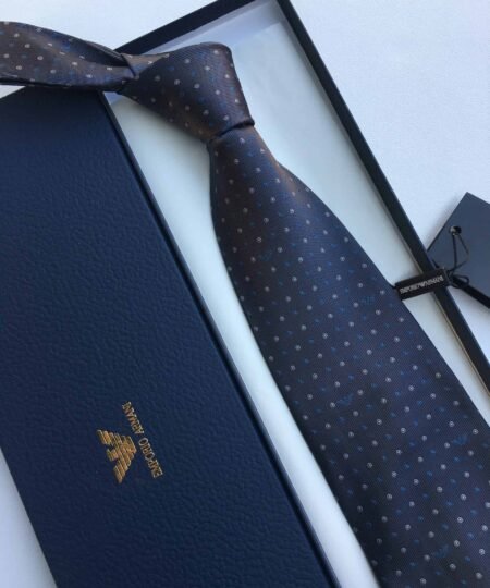 Alternative view of Armani Silk Tie With Geometric Motif Blue Armani Men Tie