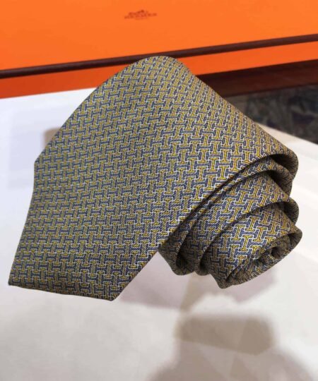 Alternative view of Hermes Tie 7 Faconnee Upside Down Tie Brown Hermes Men Tie