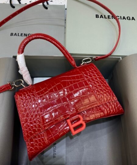 Balenciaga Hourglass Small Handbag In Red, For Women, Women's Bags 9in/23cm