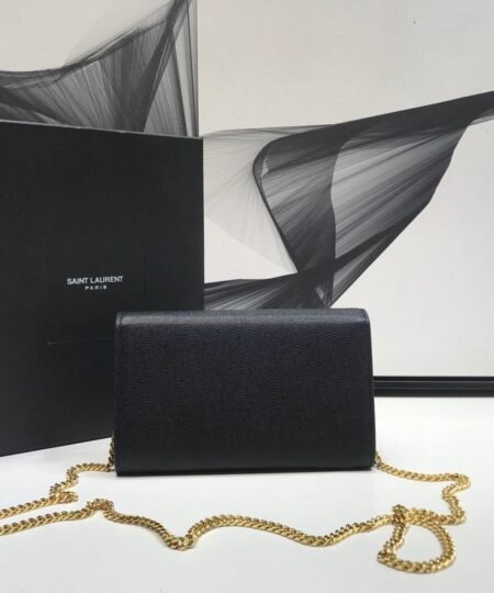 Alternative view of Saint Laurent Uptown Chain Wallet Black For Women 7.4in/19cm YSL 6077881GF0J1000