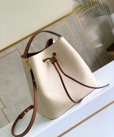 Louis Vuitton NeoNoe MM Bucket Bag Monogram Empreinte Creme For Women 10.2in/26cm LV M45307