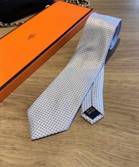 Hermes Tie 7 Faconnee New H Tie White Hermes Men Tie