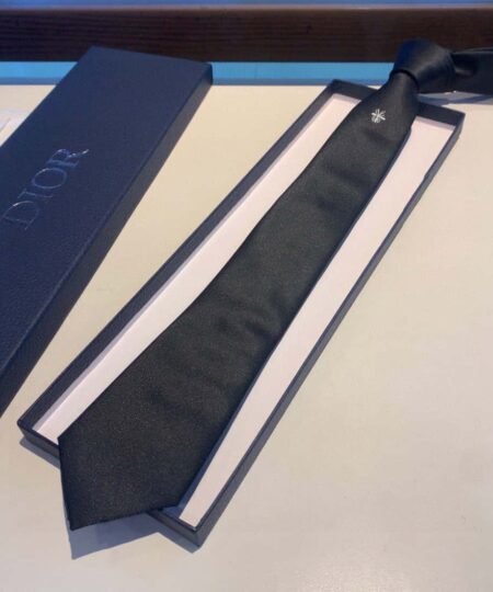 Dior Tie With Bee Motif Black Silk Dior Men Tie 01C1046A0272_C980